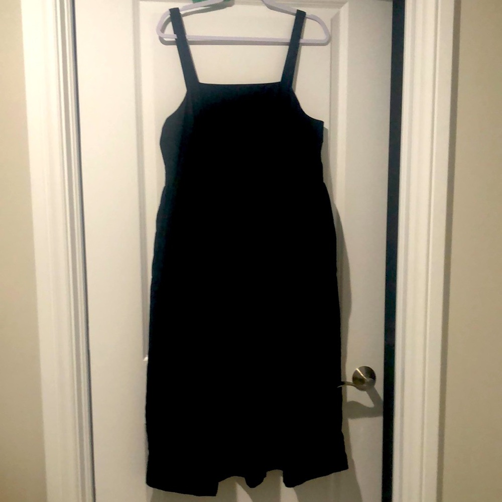 A New Day Black Cotton Thick Straps Sundress with elastic back. Size XXL